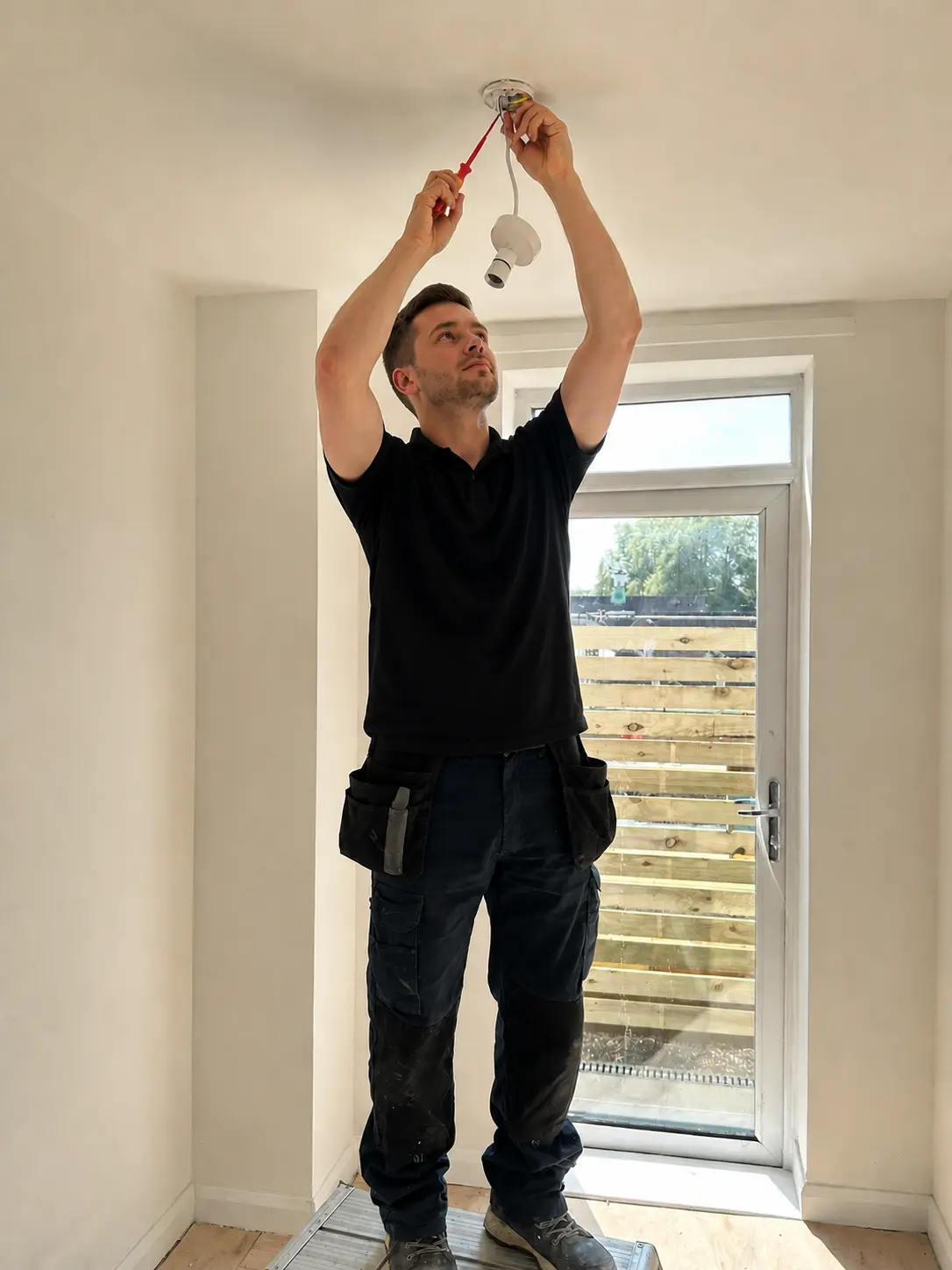Bright Sparks engineer carrying out an EICR inspection